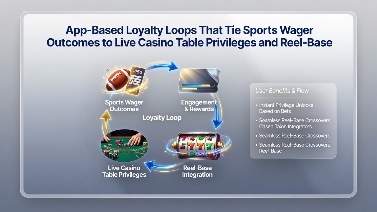 Dashboard view of loyalty progression where sports results unlock live dealer privileges and slot reel milestones