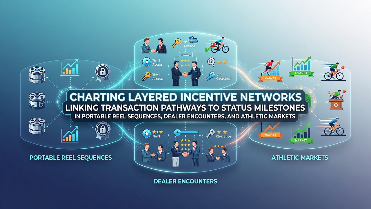 Diagram showing layered incentive networks connecting transaction pathways to status milestones across mobile gaming platforms