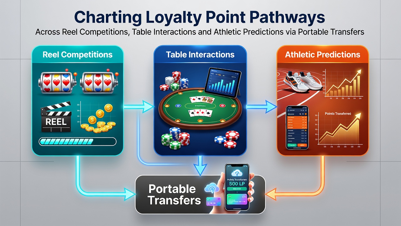 Mobile interface displaying loyalty point accumulation across slot tournaments, table games, and sports predictions