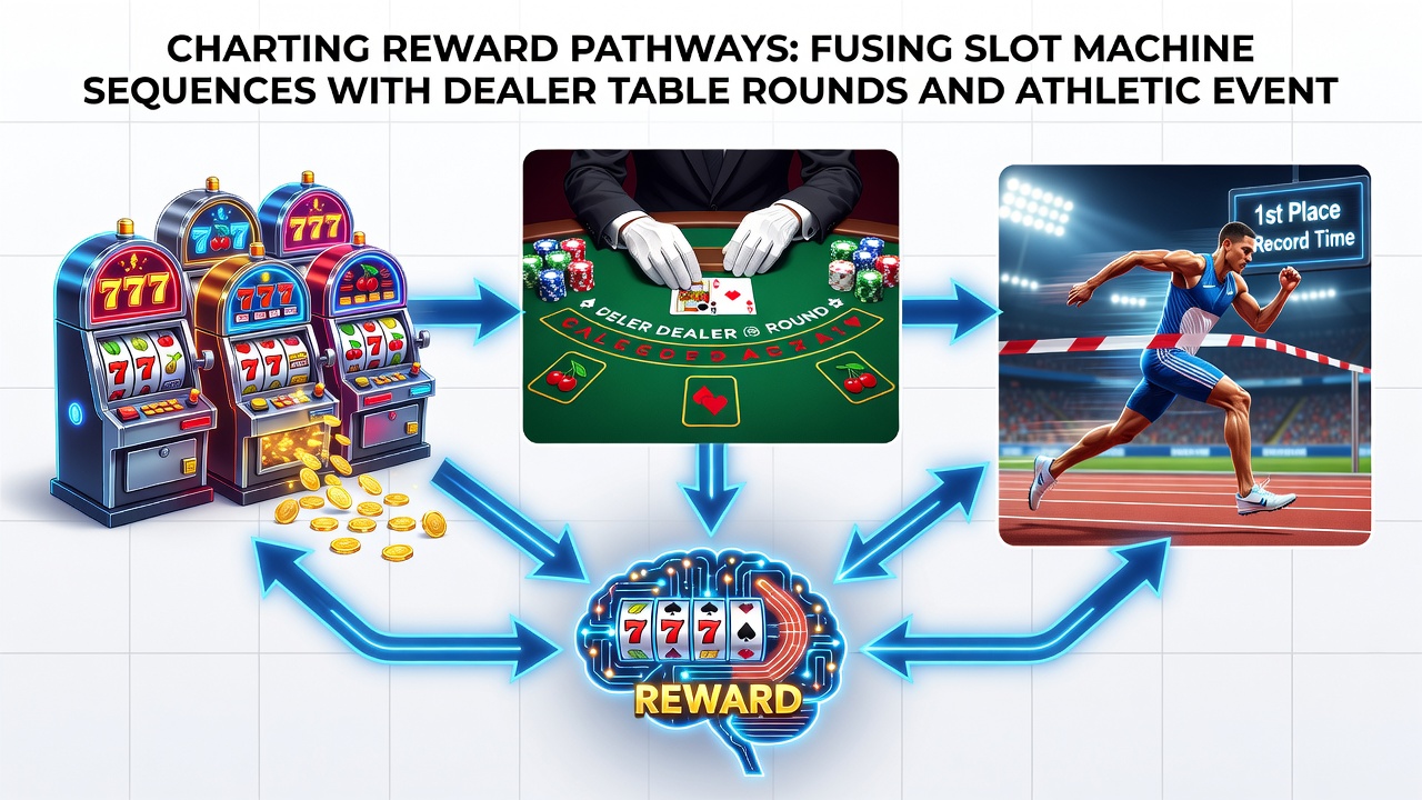 Reward pathway diagram showing slot, table, and sports integration through mobile payments