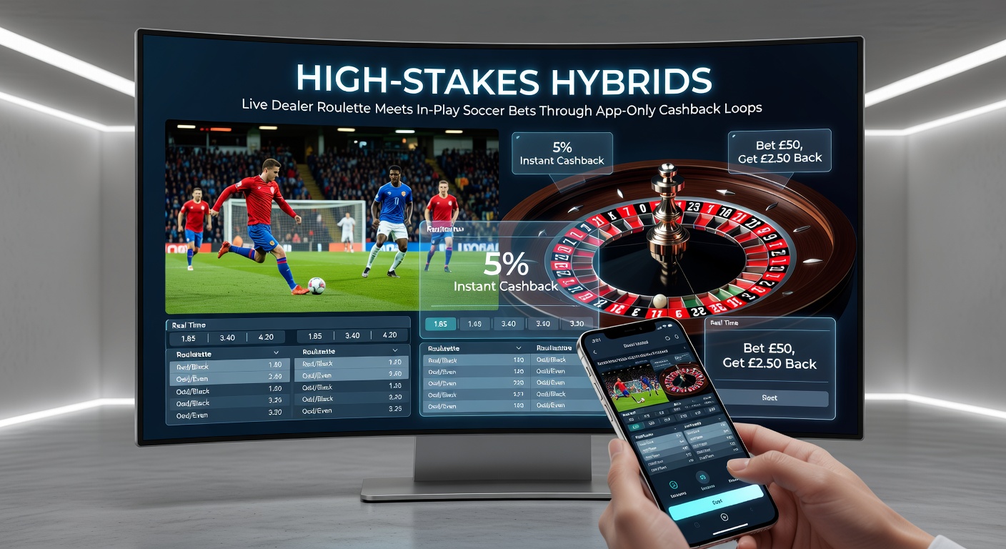 Dynamic app interface showing live roulette wheel spinning alongside in-play soccer match odds updating in real-time