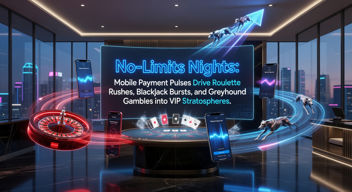 A vibrant mobile screen capturing a roulette wheel spinning furiously alongside instant payment confirmation pulses, symbolizing seamless high-stakes action during no-limits nights