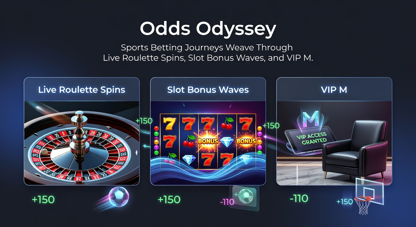 Vibrant scene of slot machines erupting in bonus cascades beside sports betting slips and roulette tables, with mobile screens showcasing VIP tiers in the foreground