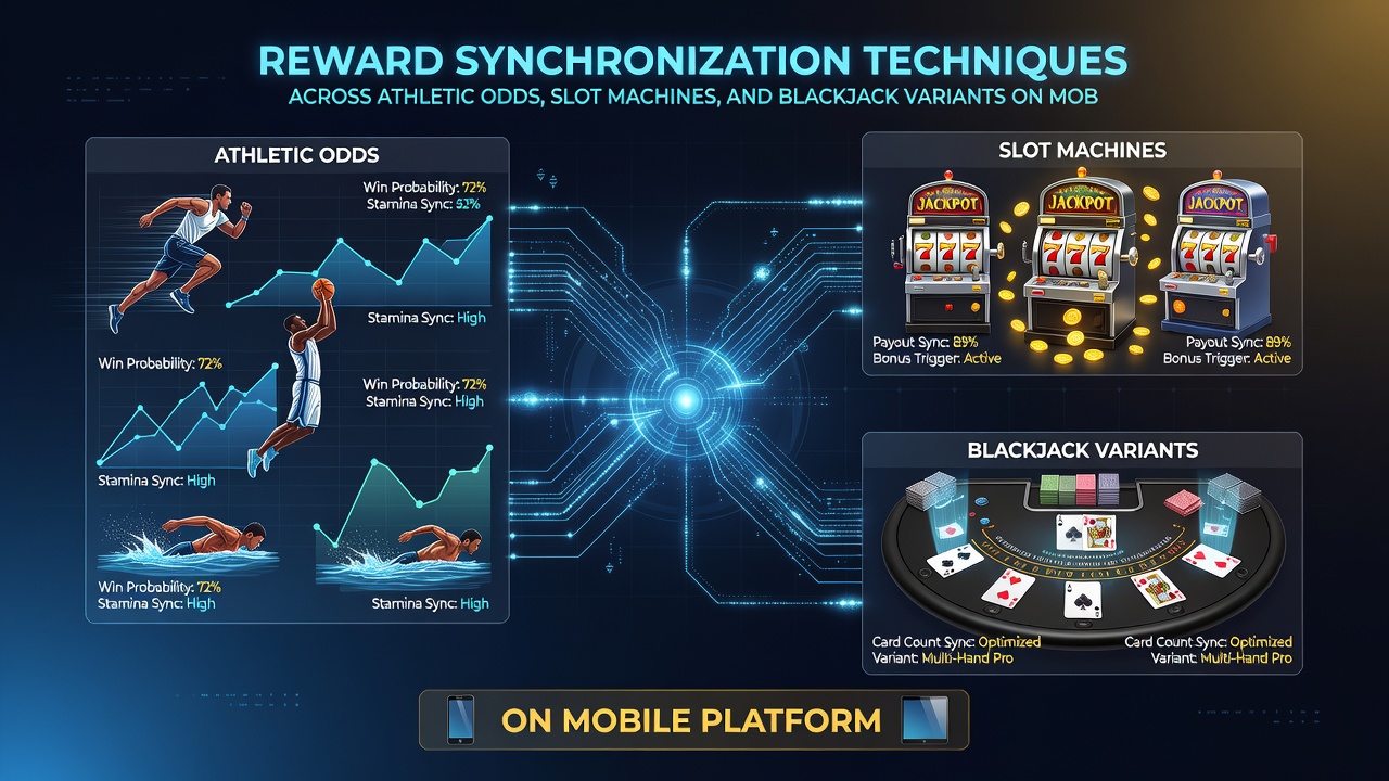 Dashboard view of reward synchronization between slot machines, blackjack tables, and sports odds on a smartphone
